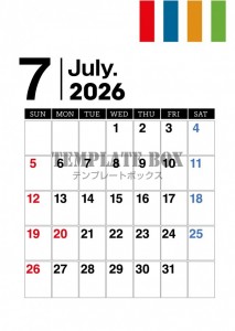 ２０２６年７月カ…