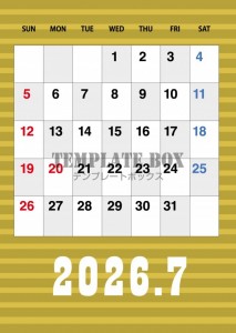 ２０２６年７月カ…