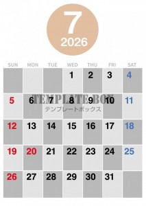 ２０２６年７月カ…