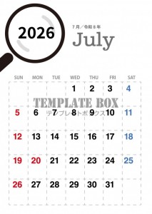 ２０２６年７月カ…