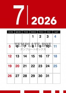 ２０２６年７月カ…