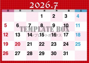 ２０２６年７月カ…