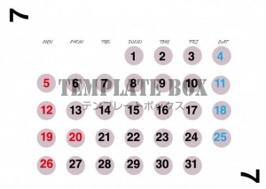 ２０２６年７月カ…