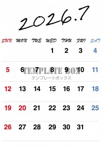 ２０２６年７月カ…