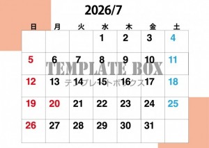 ２０２６年７月カ…