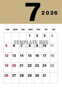 ２０２６年７月カ…