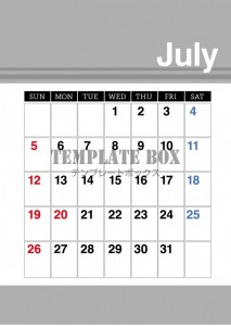 ２０２６年７月カ…