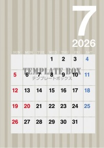 ２０２６年７月カ…