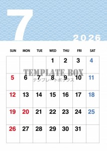 ２０２６年７月カ…