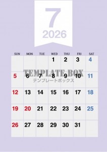 ２０２６年７月カ…