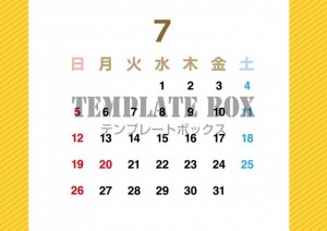 ２０２６年７月カ…