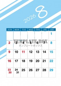 ２０２６年８月カ…
