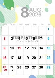 ２０２６年８月カ…