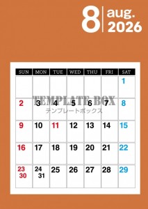２０２６年８月カ…