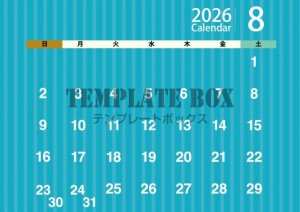 ２０２６年８月カ…