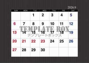 ２０２６年９月の…｜無料テンプレート｜カレンダー｜無料