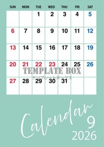２０２６年９月の…｜無料テンプレート｜カレンダー｜無料
