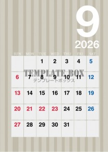 ２０２６年９月の…｜無料テンプレート｜カレンダー｜無料