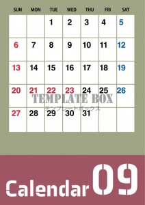 ２０２６年９月の…｜無料テンプレート｜カレンダー｜無料