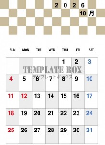 ２０２６年１０月…｜無料テンプレート｜カレンダー｜無料