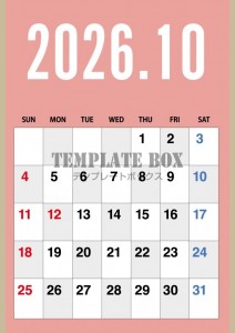 ２０２６年１０月…｜無料テンプレート｜カレンダー｜無料