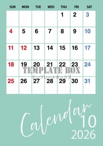 ２０２６年１０月…｜無料テンプレート｜カレンダー｜無料
