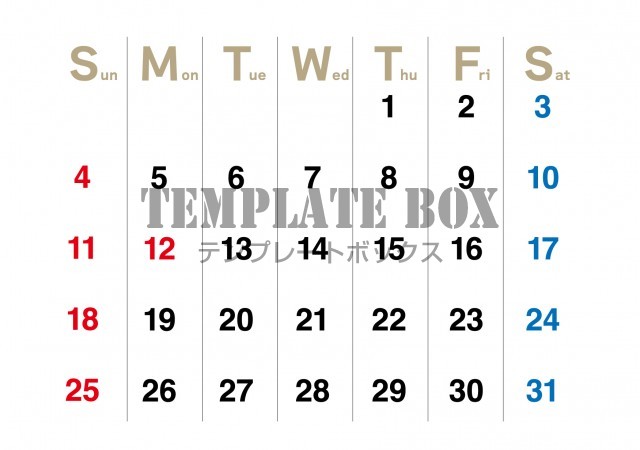 2026年10月のカレンダー:横型書き込み式で最適