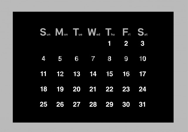 2026年10月のカレンダー:ツートンカラーのデザイン