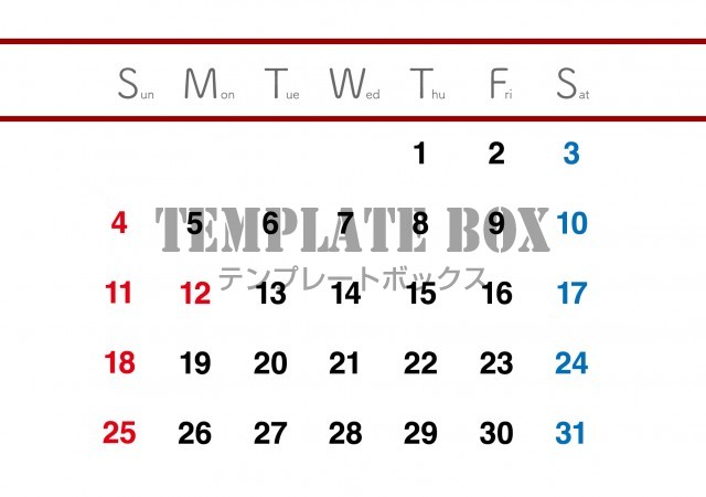 2026年10月のカレンダー:横型みやすいデザイン