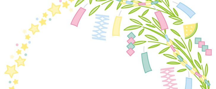 七夕の笹飾り円形フレーム 7月 メッセージカードやメニュー表などを飾るフレーム素材 無料イラスト素材 Templatebox