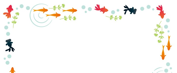 3種の金魚のフレーム 夏 生き物 魚 暑中見舞いや季節のイベント用popを彩るフレーム素材 無料イラスト素材 Templatebox