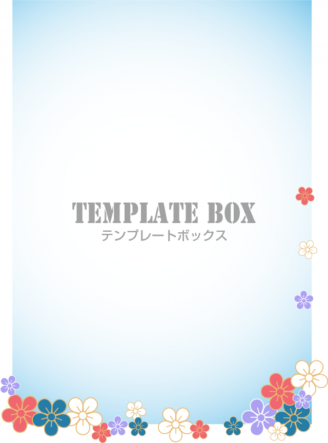 和柄の花で描かれた色が5色あり オシャレなデザインのイラストフレーム素材をダウンロード 無料イラスト素材 Templatebox