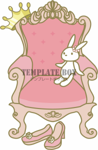 プリンセスが座る…｜無料テンプレート｜ワンポイント｜無料
