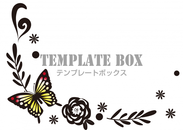 ステンドグラス風のデザイン 蝶とバラが大人かわいく描かれたイラストデザインをダウンロード 無料イラスト素材 Templatebox