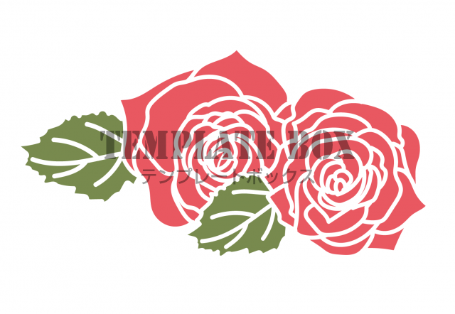 赤い大きな薔薇のイラストが描かれた華やかでおめでたいシーンにおすすめのデザイン素材をダウンロード 無料イラスト素材 Templatebox