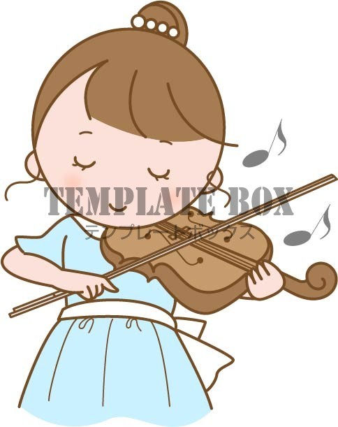 11月をイメージするワンポイントイラスト 芸術の秋 バイオリンを演奏するかわいい女の子 無料イラスト素材 Templatebox