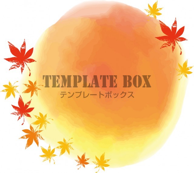 秋のワンポイントフレーム 11月 紅葉とオレンジの水彩が美しいワンポイントフレーム Pop チラシなどに 素材 無料イラスト 素材 Templatebox