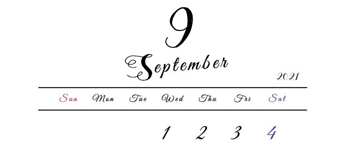 21年カレンダー シンプルでおしゃれな9月 Jpg Png Pdf モノクロ Snsにおすすめ 無料テンプレート Templatebox