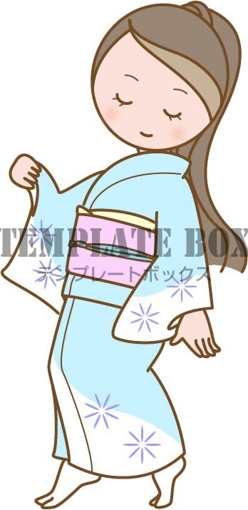 日本舞踊のワンポイントイラスト 着物姿で舞う女性のイラスト 日舞の発表会などのパンフレットのワンポイントに最適 無料イラスト 素材 Templatebox