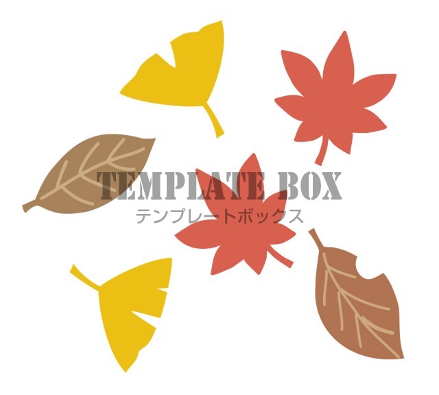 舞い落ちる紅葉 イチョウ 落ち葉 季節のお便りやお知らせのワンポイントに 無料イラスト素材 Templatebox