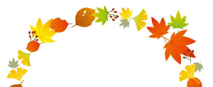カラフルな落ち葉と赤い木の実の円形フレーム 秋 葉っぱ 紅葉 モミジ 植物 季節 枠 デコレーション 秋の雰囲気を感じさせるフレーム素材 無料 イラスト素材 Templatebox