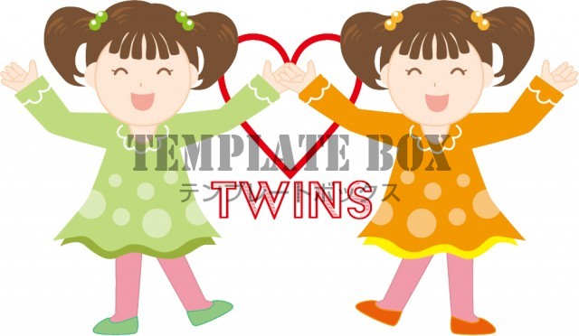 記念日のイラスト 双子の日のイラスト 2月5日 に使えるかわいい女の子のワンポイントイラスト素材 無料イラスト素材 Templatebox