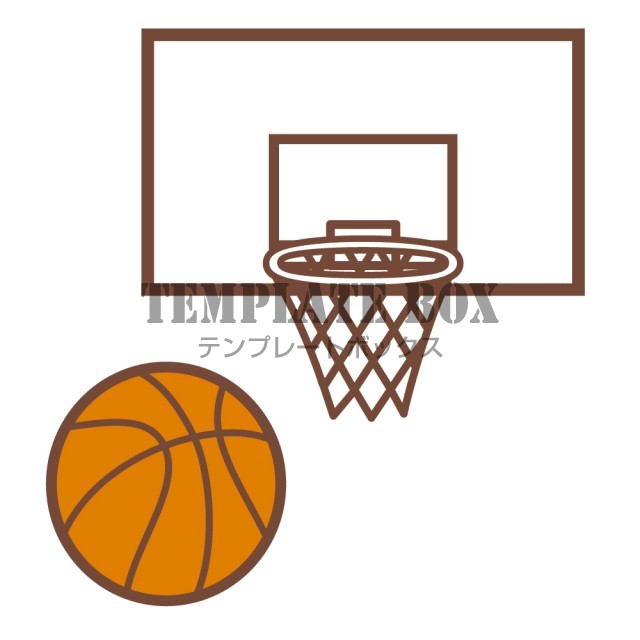 12月21日は何の日 バスケットボールの日に利用できるイラスト素材 バスケットボールとゴール 無料イラスト素材 Templatebox