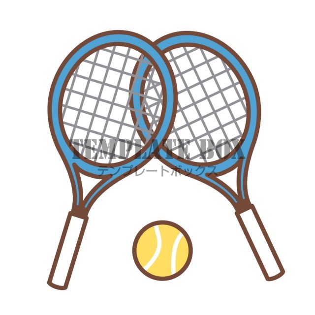 9月23日は何の日 テニスの日に利用できるイラスト素材 テニスラケットとボール 無料イラスト素材 Templatebox