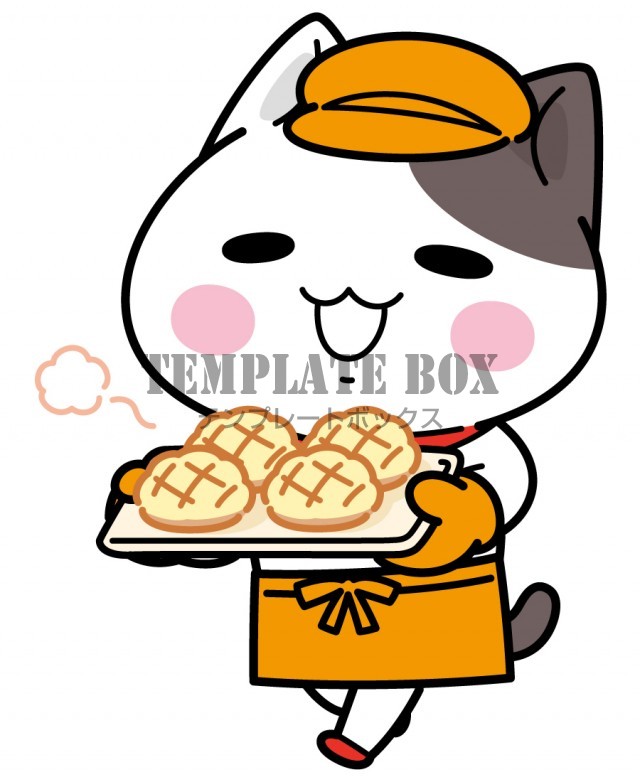 毎月12日はパンの日 ぶち猫 にゃんこ パン 菓子パン メロンパン 記念日 パンの日に使えるかわいいイラスト素材 無料イラスト素材 Templatebox