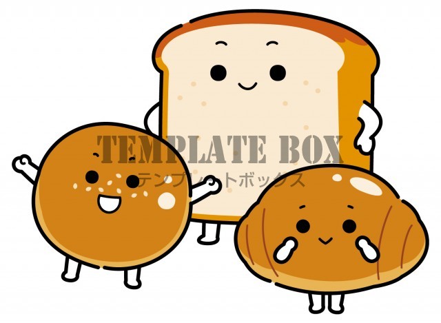 毎月12日はパンの日 食パン パン 菓子パン あんパン ロールパン 記念日 パンの日に使えるかわいいイラスト素材 無料イラスト 素材 Templatebox