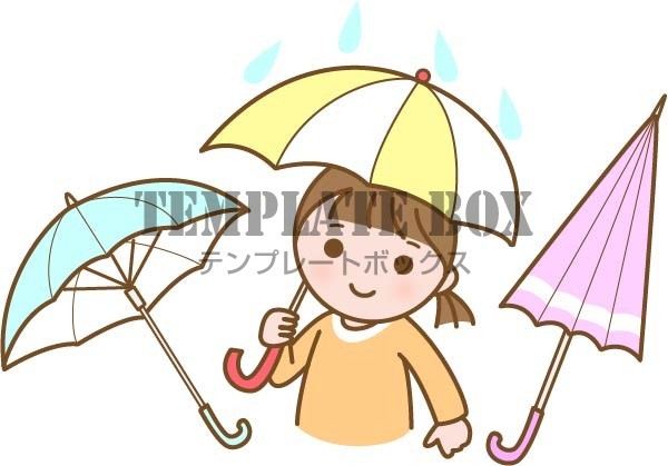 6月11日は傘の日 今日は何の日記念日のワンポイントイラスト 傘をさす女の子のイラスト 無料イラスト素材 Templatebox