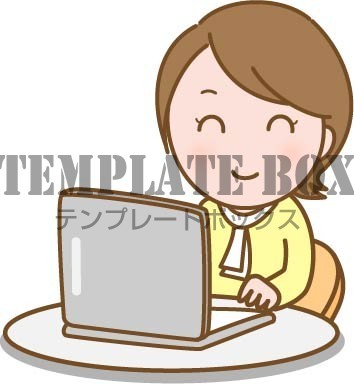 働く女性 パソコンの入力作業 事務職 会社員のワンポイントイラスト 無料イラスト素材 Templatebox