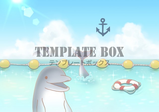 ちょっと変わった熨斗 夏や海が好きな方に是非 イルカとブイの熨斗 無料イラスト素材 Templatebox
