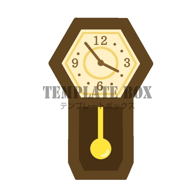 ６月１０日時の記念日イラスト 柱時計 時計 レトロ リサイクルショップ用に 無料イラスト素材 Templatebox